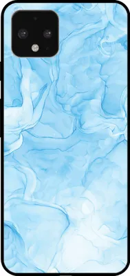 Produktbild von Handyhülle für Google Pixel 4 mit Marmordruck - TPU Backcover Case Marble Design - Hellblau