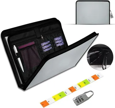 Produktbild von Feuerfeste Dokumentenmap A4, 13 Fächer, Accordion Organizer, grau