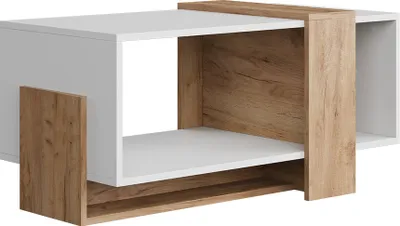 Produktbild von Couchtisch Vicco Aven Weiß/Goldkraft Eiche 91.8 x 49 cm, Model 54387
