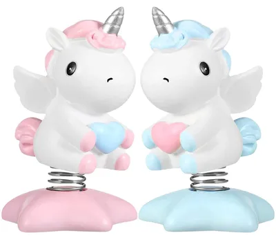 Image de 2 décorations licorne pour tableau de bord de voiture