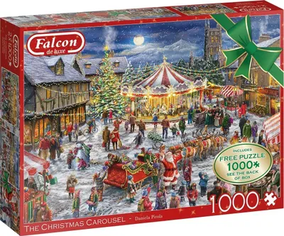 Produktbild von Falcon 11308 Daniela Pirola The Christmas Carousel 2x1000 Teile Puzzle