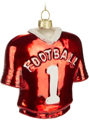 Produktbild von BRUBAKER American Football Trikot - Handbemalte Weihnachtskugel aus Glas - 10,5 cm Baumkugel - US Sport All Star Jersey Dekoration für Football-Fans