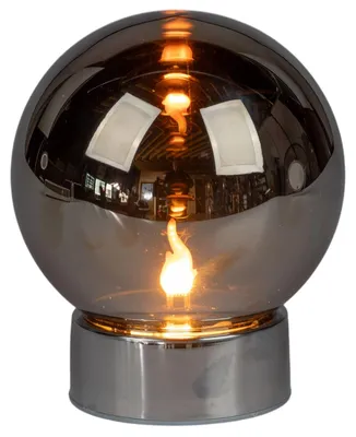 Produktbild von formano LED Deko-Kugel Magic Flame Silber Glas 15 cm Timer Flammeneffekt