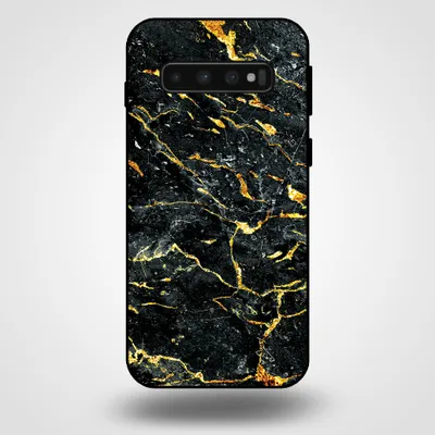 Produktbild von Smartphonica Telefon Fall für Samsung Galaxy S10 mit Marmor Druck - TPU zurück Abdeckung Fall Marmor Design - Gold Schwarz