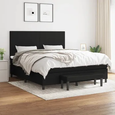 Imagen del producto de vidaXL Base de cama con somier y colchón, color , 160x200 cm, tapizado en tela - Base de cama con somier - Bases de cama con somier - Cama - Muebles de dormitorio