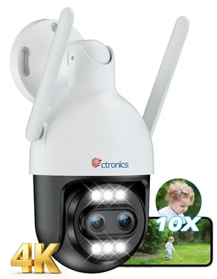 Imagen del producto de Cámara de seguridad para exteriores, con conexión Wi-Fi, zoom híbrido de 10x y resolución 4K UHD