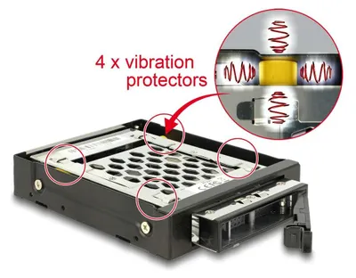 Productafbeelding van 3.5 Wissellades voor 1 x 2.5 inch SATA/SAS HDD/SSD met trillingsbescherming