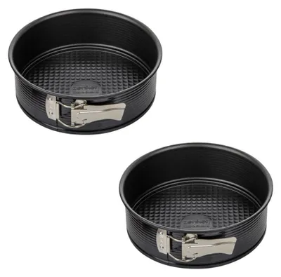 Image de Lot de 2 moules à gâteaux 20/20 cm en acier Black metallic Black mettallic Zenker Black mettallic