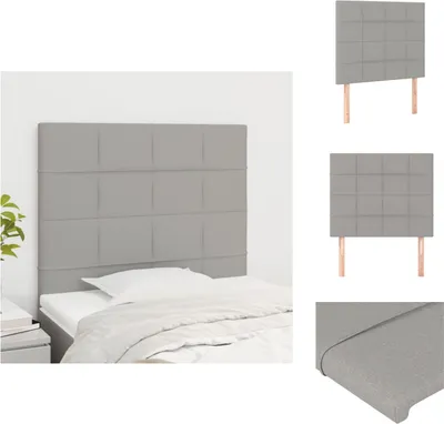 Produktbild von vidaXL Kopfteile 2 Stk. Hellgrau 90x5x78/88 cm Stoff -  Kopf- & Fußenden