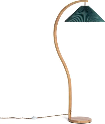 Produktbild von Stehleuchte Luanda aus Holz in Grün, 146.5 cm hoch und 66 cm breit