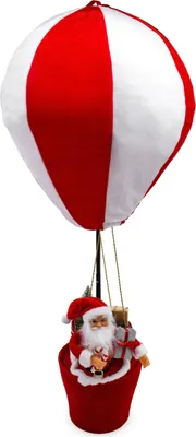 Produktbild von Großer Plüsch Heißluftballon mit Weihnachtsmann - 92 cm - Weihnachtsdeko zum Aufhängen oder Hinstellen