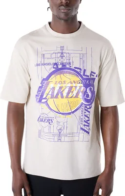 Produktbild von New Era NBA Shirt - GRAPHIC Los Angeles Lakers stone - S