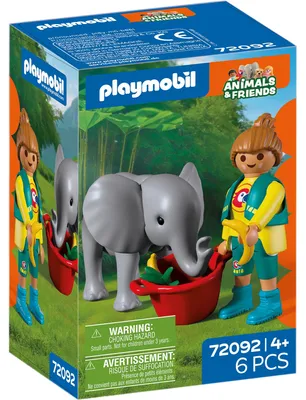 Produktbild von PLAYMOBIL Animals & Friends Zoo: Elefantenbaby und Pflegerin