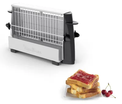 Produktbild von Moulinex Multipan On Off, 4 Scheibe(n), Schwarz, Edelstahl, 760 W