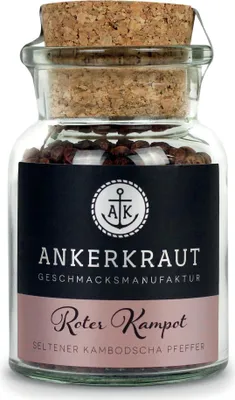 Produktbild von Roter Kampot Pfeffer, 70g im Korkenglas