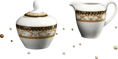 Obrázok produktu pre Creatable porcelánový domček Majestosa čierny, sada 2 ks na mlieko a cukor, 15090