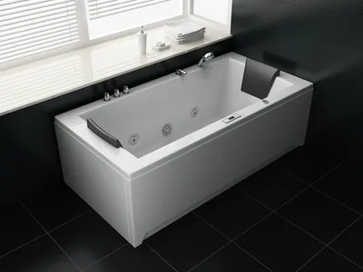 Produktbild von Whirlpool Indoor Spa Badewanne VILLA EUGENIE weiß 183x90x72 cm mit LED Massagedüsen 2-Personen Rechteckig