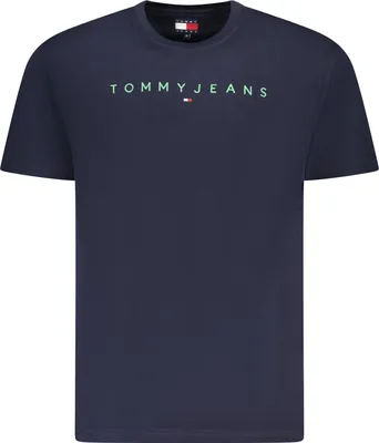Produktbild von Herren Blaues Kurzarm T-Shirt mit Stickerei aus 95% Regenerierter Baumwolle