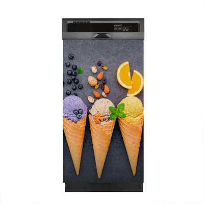 Produktbild von Aufkleber sticker 45x80 cm Dekorative folie Spülmaschine - Eiscreme Vanille und Kaffee