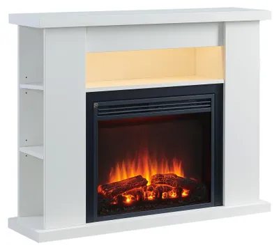 Image de Cheminée électrique sur pied BALDERIA William – Puissance de chauffage jusqu'à 2 000 W, blanche