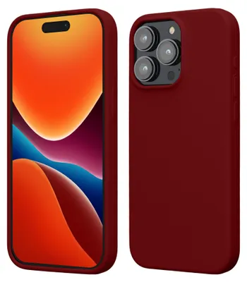 Produktbild von kwmobile Handyhülle für iPhone 15 Pro Max Hülle, für iPhone 15 Pro Max Case - Hülle Silikon - kabelloses Laden - Rhabarber Rot