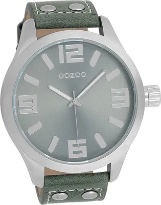 Produktbild von Oozoo Leder Herren Uhr Analog Quarzuhr Armband grüngrau Timepieces D2UOC1011A