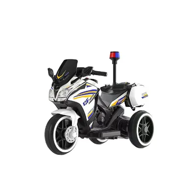 Obrázok produktu pre Detská elektrická motorka 6V 4Ah batéria Hudobné svetlo Policajné svetlo Biela