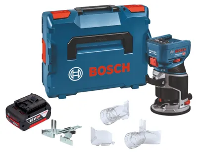 Produktbild von Bosch GKF 18V-8 Professional Akku Kantenfräse 18 V 8,0 mm Brushless + 1x Akku 5,0 Ah + L-Boxx - ohne Ladegerät