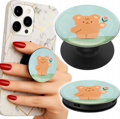 Image de Porte-téléphone Popsocket à doigts/support pour ours pour enfants