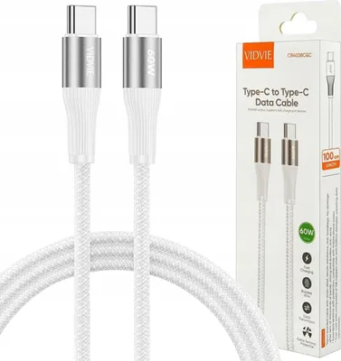 Produktbild von VIDVIE CB4038cc-w-1, 1 m, USB C, USB C, USB 3.2 Gen 1 (3.1 Gen 1), Weiß