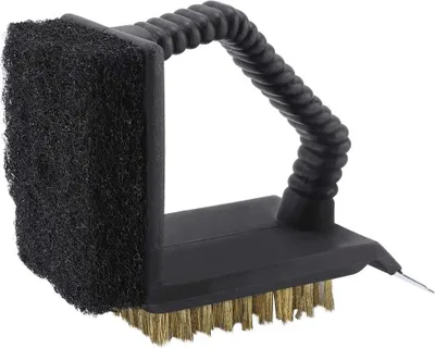 Zdjęcie produktu dla Szczotka do grilla 3-w-1, metalowa szczotka do czyszczenia, do grilli gazowych, węglowych, ze stali