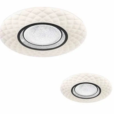 Two white ceiling lights with a diamond pattern and a black ring around the light source, shown against a white background.