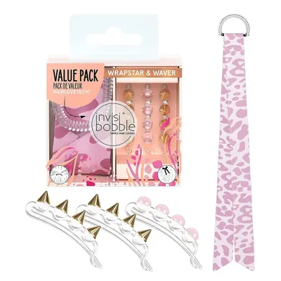 Produktbild von Invisibobble Urban Safari Set: Elegante Schleifen-Haargummis & Haarspangen, 3-teilig