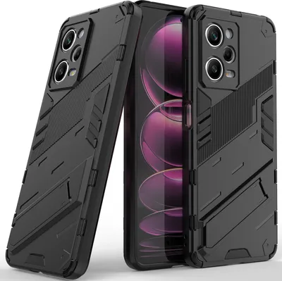 Produktbild von Armor Hülle für Xiaomi Poco X5 Pro /Redmi Note 12 Pro 5G, Hybrid PC TPU Bumper Stoßfestes Schutzhülle mit Standfunktion Schwarz