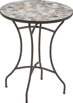 Produktbild von Dehner Gartentisch Grazia, mit Mosaik, Ø 60 cm, Höhe 72 cm, Eisen/Stein, braun/grau
