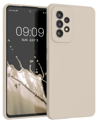 Produktbild von kwmobile Handyhülle für Samsung Galaxy A53 5G Hülle - Case Silikon - Kabelloses Laden - Schutzhülle Cover in Creme matt
