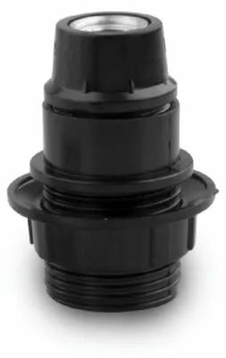 E-14 Lampenfassung schwarz 2A, für LED und Halogen, Tisch- und Stehlampen
