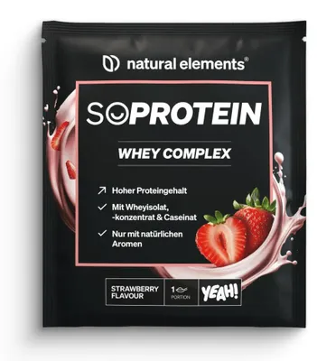 Produktbild von SoProtein Whey Complex - 30 g Pulver_für 1 Portion / Strawberry
