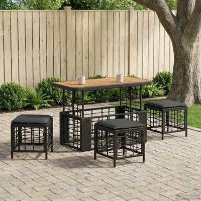 Imagen del producto de Maison Exclusive - Juego de mesa para jardín, 4 piezas, color y gris