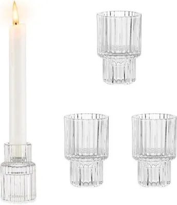 Produktbild von Glaskerzenhalter transparent 4er Set