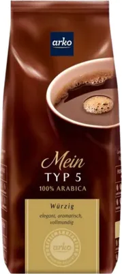 Produktbild von arko Kaffee TYP 5 würzig, 500g gemahlen