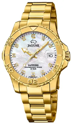 Produktbild von Jaguar Damen Analog Edelstahl Luxus Uhr gold Pro Diver UJ898/1