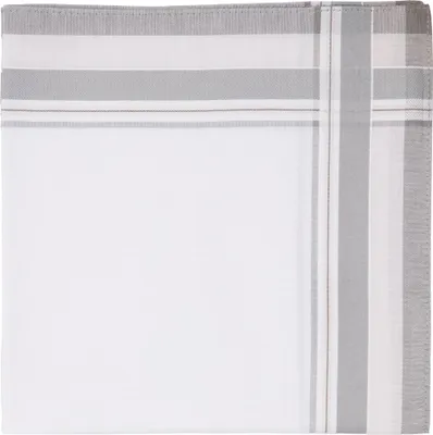 Produktbild von Tiseco Herren Taschentücher Set - 100% Baumwolle - 42x42cm - 3 Stück - Satinrand - Taupe Streifen Design