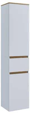 Zdjęcie produktu dla Drewniana szafka łazienkowa - wysoka szafka z czterema drzwiami obrotowymi, wymiary ok. H. 165 x W. 57 x D. 33 cm, solidne meble łazienkowe dla większej przestrzeni do przechowywania, szeroka komoda Cosila