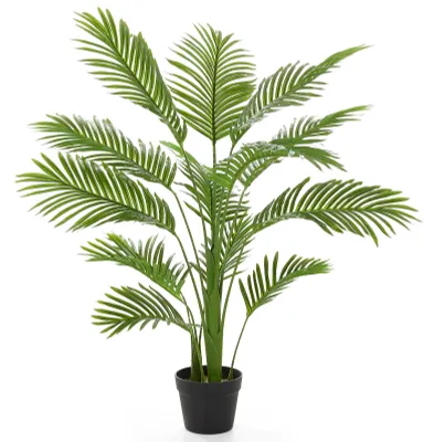 Image de Palmier artificiel, 90 cm de haut, plante en pot artificielle, plante artificielle pour chambre à coucher, bureau, jardin, mariage, décoration de fête, 1 pièce, vert