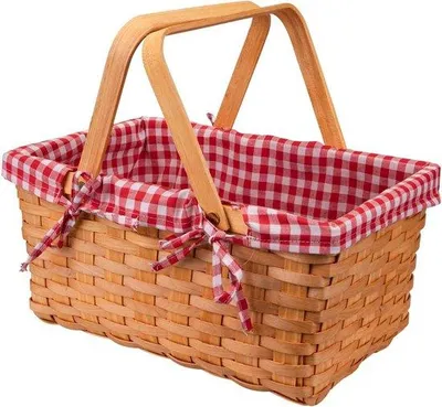Zdjęcie produktu dla Koszyk piknikowy Famanu z rattanu z wyjmowaną wkładką - 32,5 x 20 x 16,5 cm