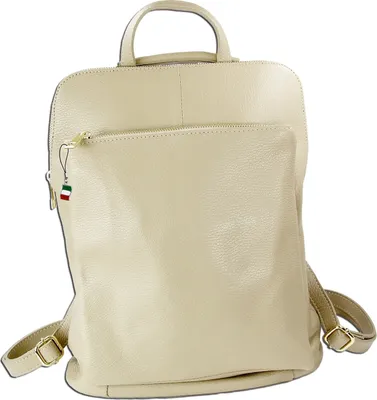 Immagine prodotto di Zaino Florence city con zip in pelle beige ORM103I
