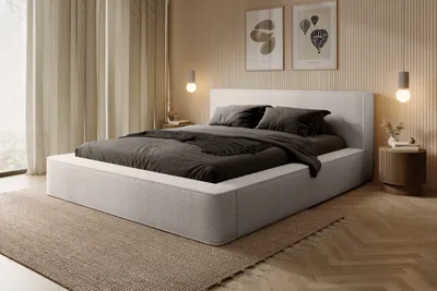 Produktbild von Polsterbett Alma Doppelbett Bettgestell Lattenrost mit Bettkasten (Farbe:  Euphoria 02, Größe: 160x200 cm)