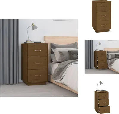 Produktbild von vidaXL Nachttisch Honigbraun 40x40x75 cm Massivholz Kiefer -  Nachttische