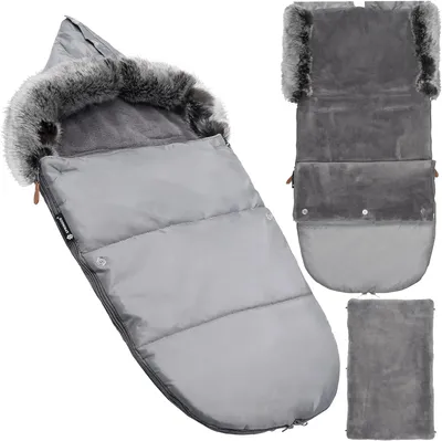Image de SPRINGOS Chancelière d'hiver pour poussette, traîneau et siège bébé 40 x 80 cm